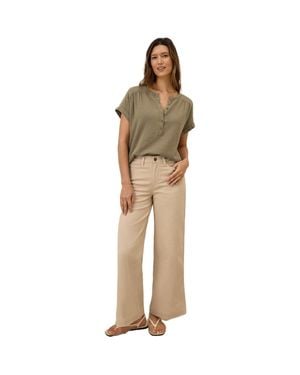 Pact Organic Stretch Twill Wide Leg Pant - Natural