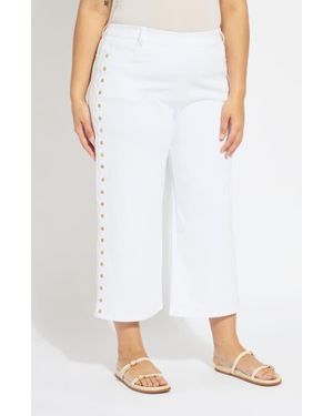Lyssé Willa Scallop Studded Crop Jeans - White