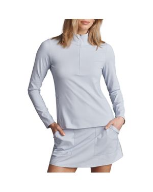 Rhone Stand Rib Quarter Zip Pullover - Blue