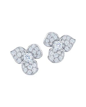 Kwiat Diamond Flower Stud Earrings - Metallic