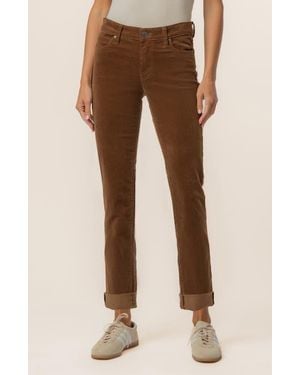 Kut From The Kloth Catherine Stretch Cotton Corduroy Boyfriend Pants - Brown
