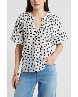 Caslon Puff Sleeve Top - White