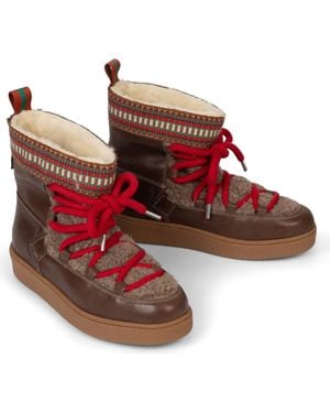 Penelope Chilvers Cosmos Genuine Shearling Lined Boot - Red