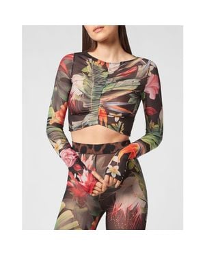 Philipp Plein Ls Top Flowers - Multicolor