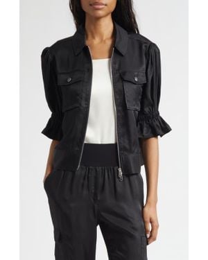 Cinq À Sept Holly Ruffle Sleeve Jacket - Black