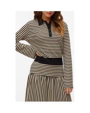 Vero Moda Isabella Stripe Long Sleeve Top - Black