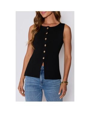 Vici Collection Paris Button-Up Sweater Vest - Black