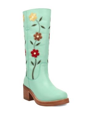 Dingo Bloom Embroidered Boot - Green