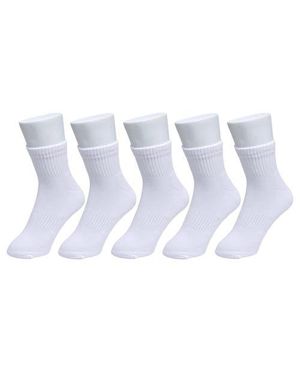 French Connection Organic Cotton Half Cushion Quarter Sock 5-Pack - White