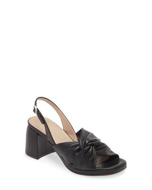 Wonders Knot Detail Block Heel Sandal - Black