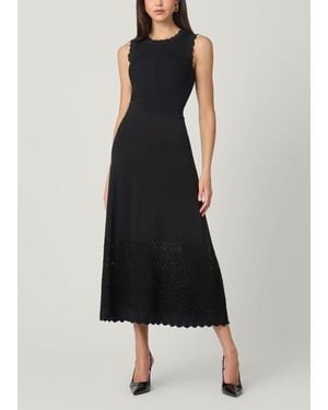 Shoshanna Brooke Pointelle Knit Dress - Black