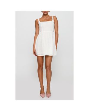 Princess Polly Cartmel Embroidered Eyelet Cotton Minidress - White
