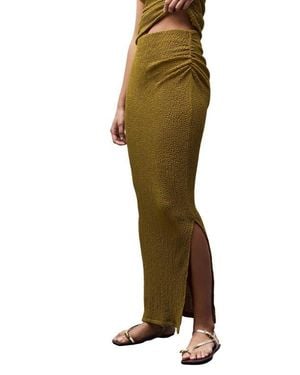 Next Textured Maxi Skirt - Green