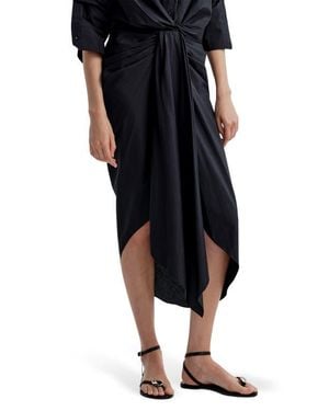 A.L.C. Rhodes Cotton Pleated Waist Asymmetric Skirt - Black