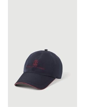 Brunello Cucinelli Water-Resistant Microfiber Baseball Cap With Embroidered Logo - Blue