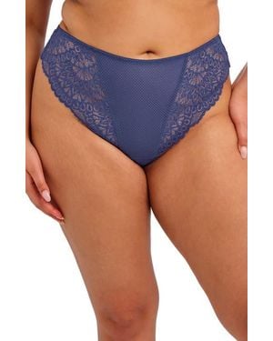 Elomi Tiernie Lace & Mesh Thong - Blue