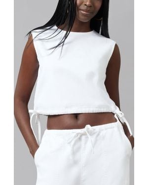 Lola Denim Liel Cotton Twill Top - White