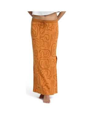 Billabong Embers Drawstring Maxi Skirt - Orange