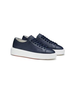Santoni Leather Sneaker - Blue