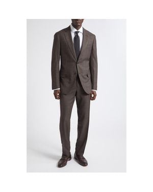 Isaia Pinstripe Wool & Silk Suit - Gray
