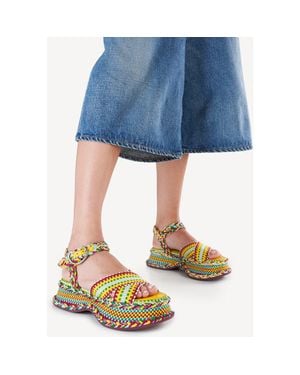 Amambaih Ada Medium Platform Sandals - Blue