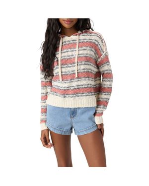 O'neill Sportswear Jayne Stripe Cotton Blend Slub Hoodie - Blue