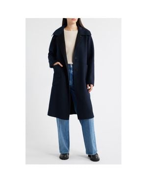 Bernardo Brushed Double Face Overcoat - Blue