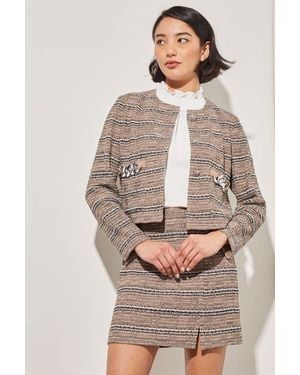 Ming Wang Button Front Heritage Jacket - Gray