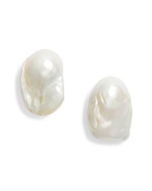 Kenneth Jay Lane Faux Pearl Stud Earrings - White