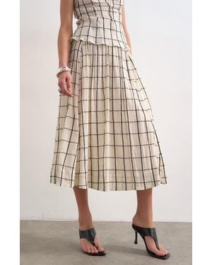 TOPSHOP Saloon Midi Skirt - Natural