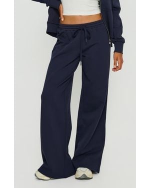 Princess Polly Summits Mid Rise Flare Track Pants - Blue