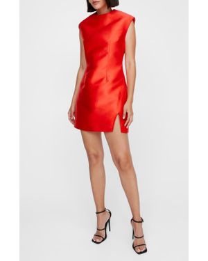 Nasty Gal Shoulder Pad Structured Satin Minidress