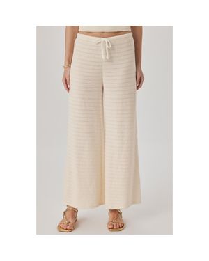 Splendid Marisol Mixed Stitch Wide Leg Pants - Natural