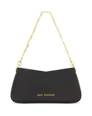 Mac Duggal Nappa Leather Strap Shoulder Bag - Black