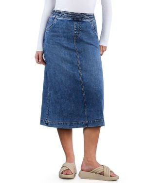 Wash Lab Denim Denim Midi Skirt - Blue