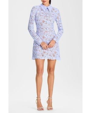 Nadine Merabi Lorna Floral Lace Long Sleeve Cocktail Minidress - White