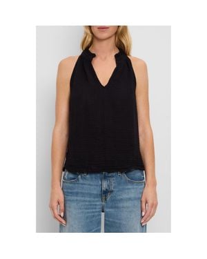 Michael Stars Viola Split Neck Tank - Black