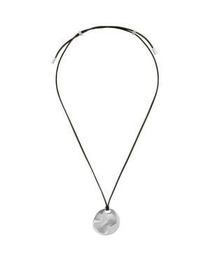 Reiss Orla Leather Cord Pendant Necklace - Metallic
