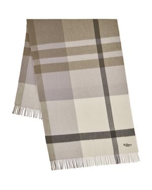 Mulberry Large Check Merino Wool Scarf - Multicolor