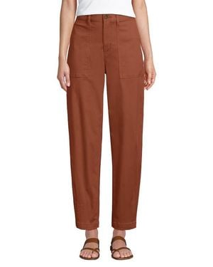 Lands' End High Rise Barrel Leg Chino Pants - Brown