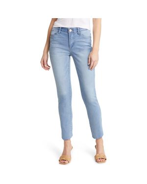 Wit & Wisdom High Waist Raw Hem Skinny Crop Jeans - Blue