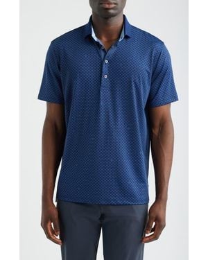 Greyson Ponderous Wolf Performance Golf Polo - Blue