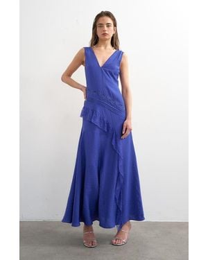 TOPSHOP Lace Insert Maxi Dress - Blue