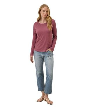 Pact Organic Cotton Featherweight Slub Long Sleeve Tee - Red