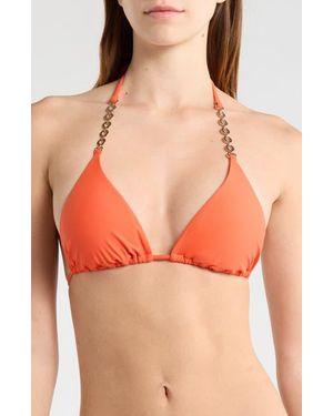 Ramy Brook Terry Triangle Bikini Top - Orange