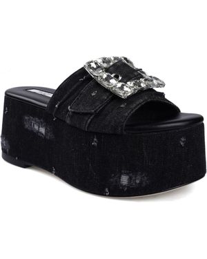 Zigi Alena Platform Wedge Slide Sandal - Black