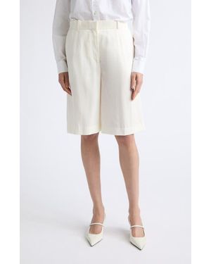 TOTEME Tailored Wide Leg Shorts - White