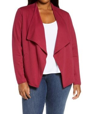 Caslon Caslon Drape Collar Knit Blazer - Red