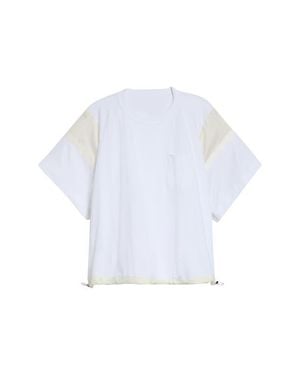 Sacai Oversize Satin & Cotton Jersey T-Shirt - White