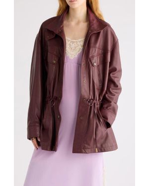 Chloé Classic Plongé Leather Parka - Purple